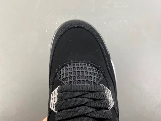 Air Jordan 4 Black Silver Basketball Shoes 5