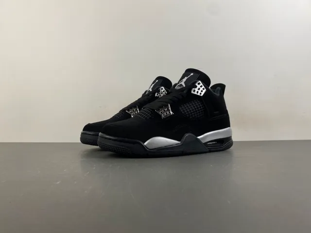Air Jordan 4 Black Silver Basketball Shoes 10