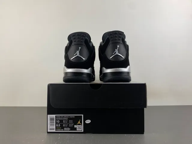 Air Jordan 4 Black Silver Basketball Shoes 17