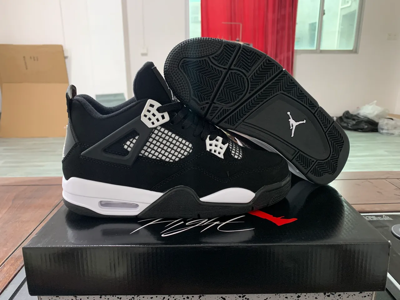 Air Jordan 4 Black Turquoise Basketball Shoes 5