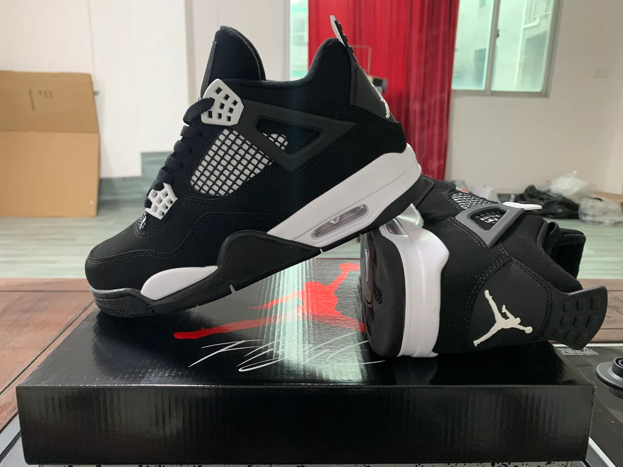 Air Jordan 4 Black Turquoise Basketball Shoes 6