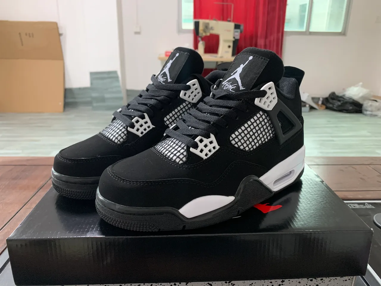 Air Jordan 4 Black Turquoise Basketball Shoes 8