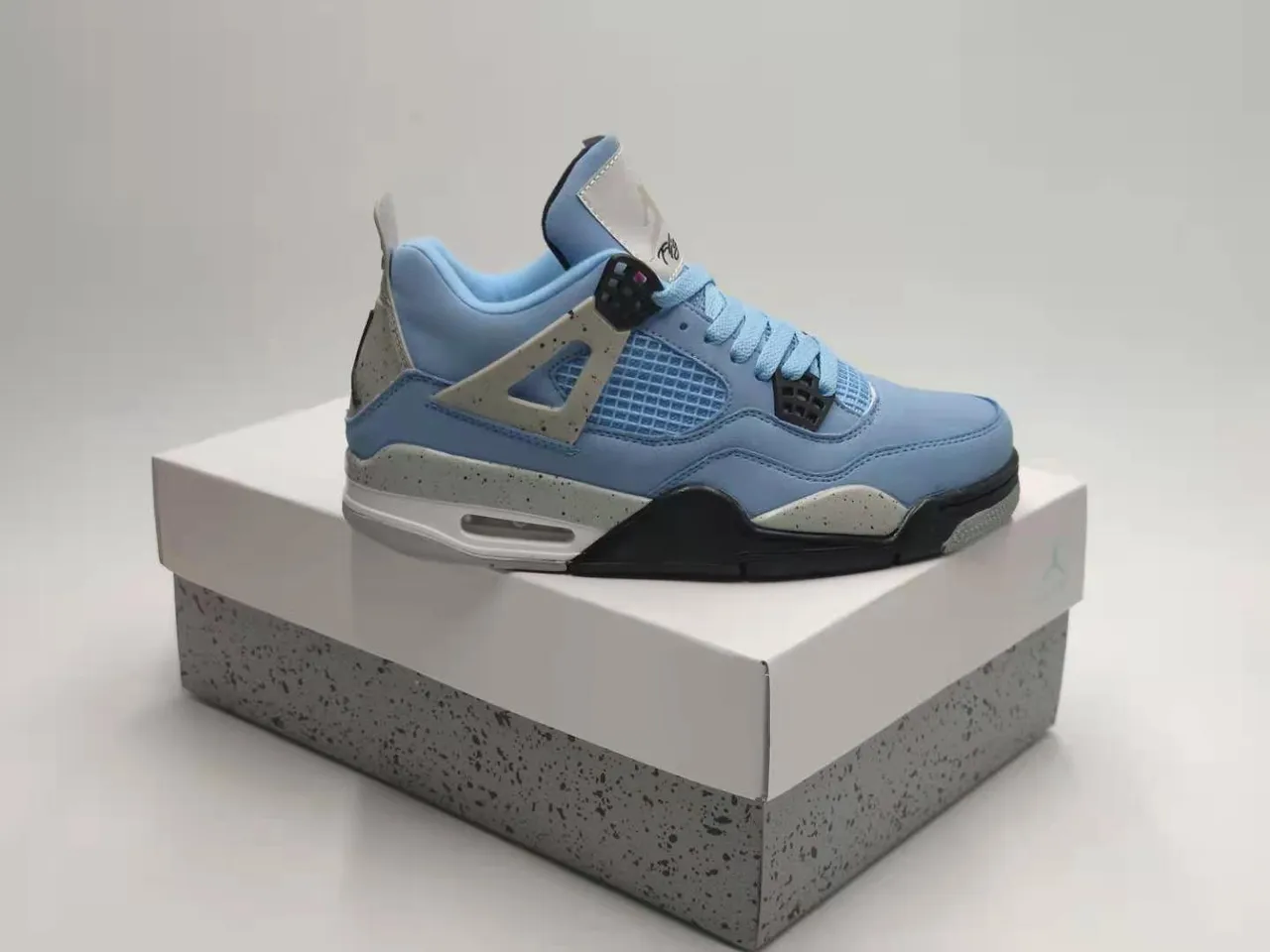 Air Jordan 4 Light Blue Cement Basketball Shoes 2