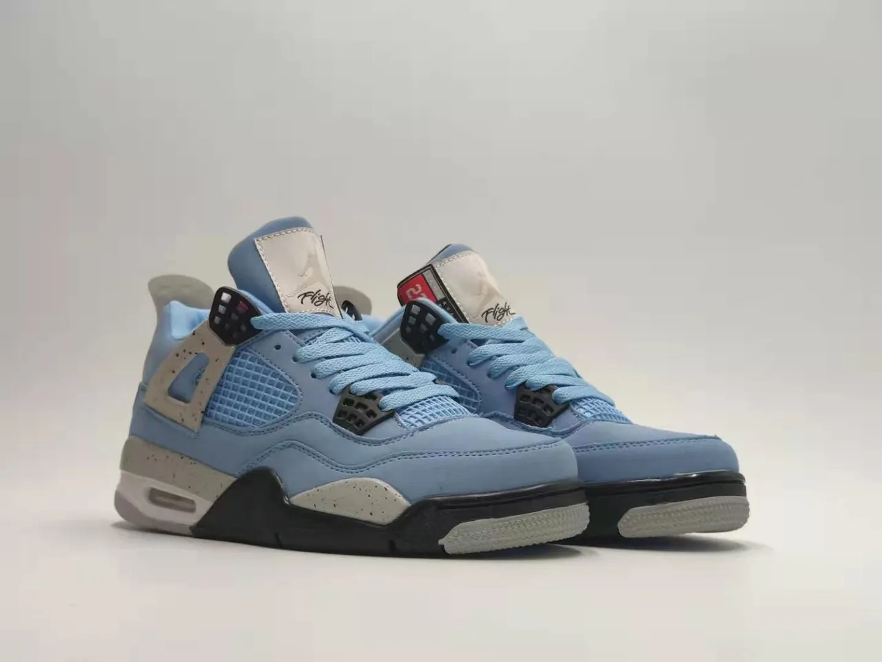 Air Jordan 4 Light Blue Cement Basketball Shoes 3