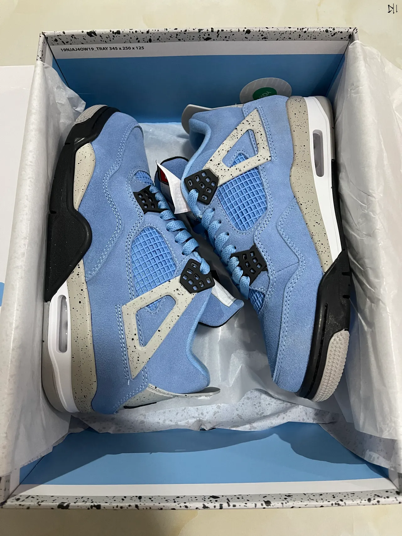 Chaussures de basketball Air Jordan 4 en daim bleu clair 8
