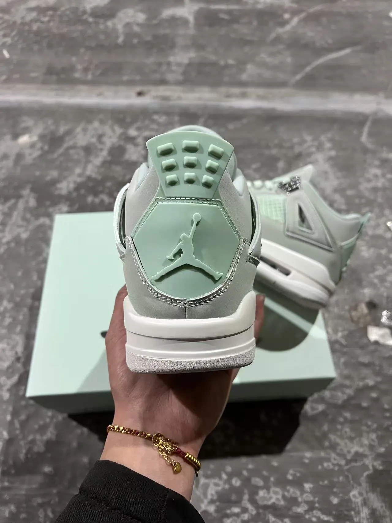 Air Jordan 4 Mint Green White Basketball Shoes 8