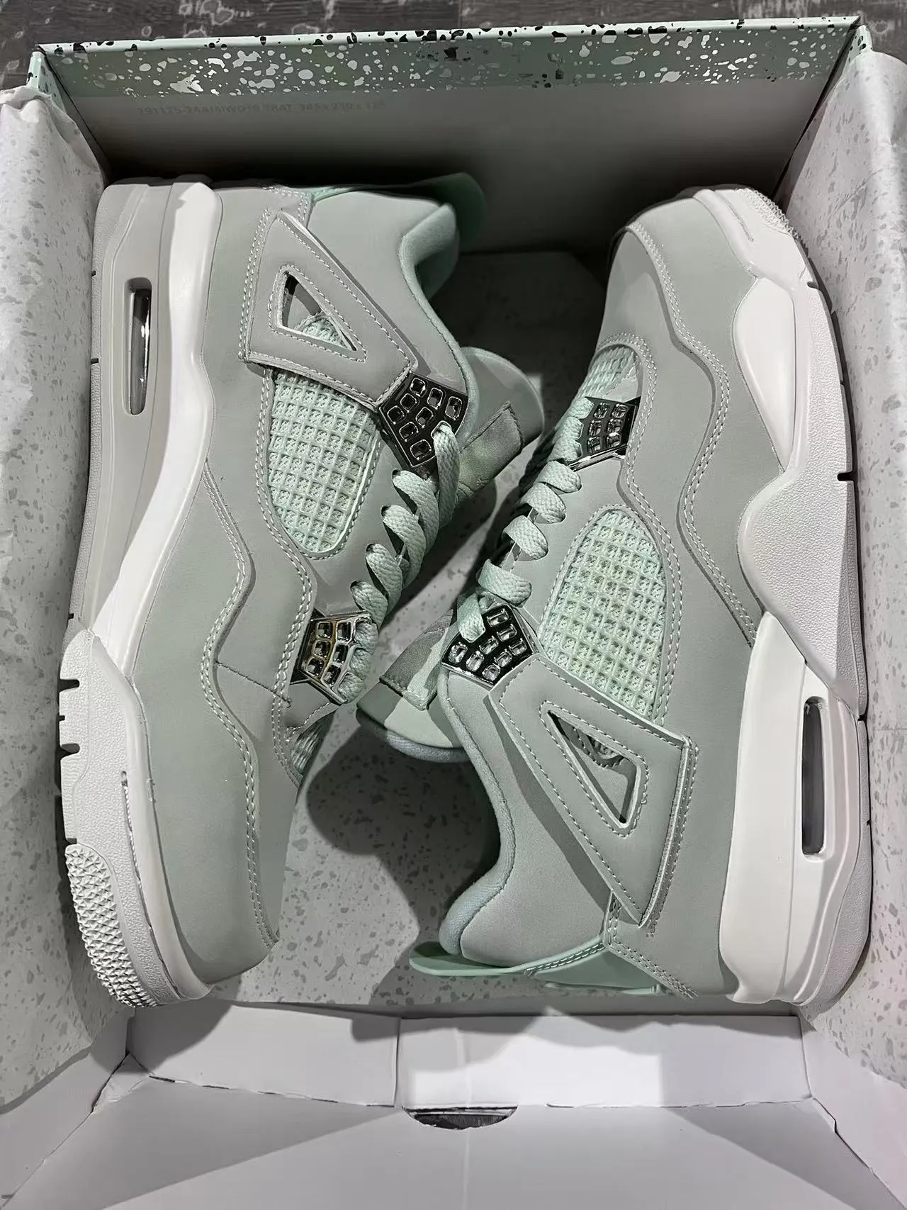 Air Jordan 4 Mint Green White Basketball Shoes 9