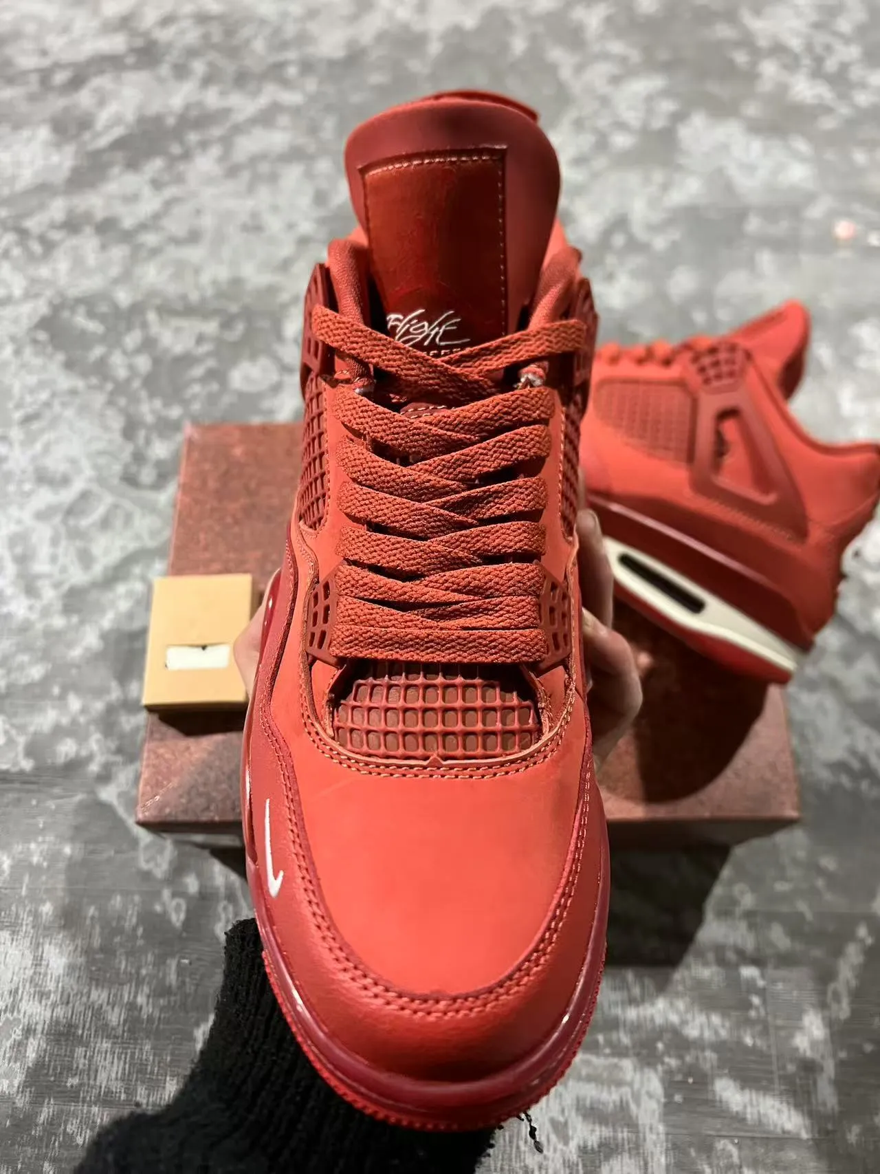Air Jordan 4 Monochromatic Red Basketball Shoes 3