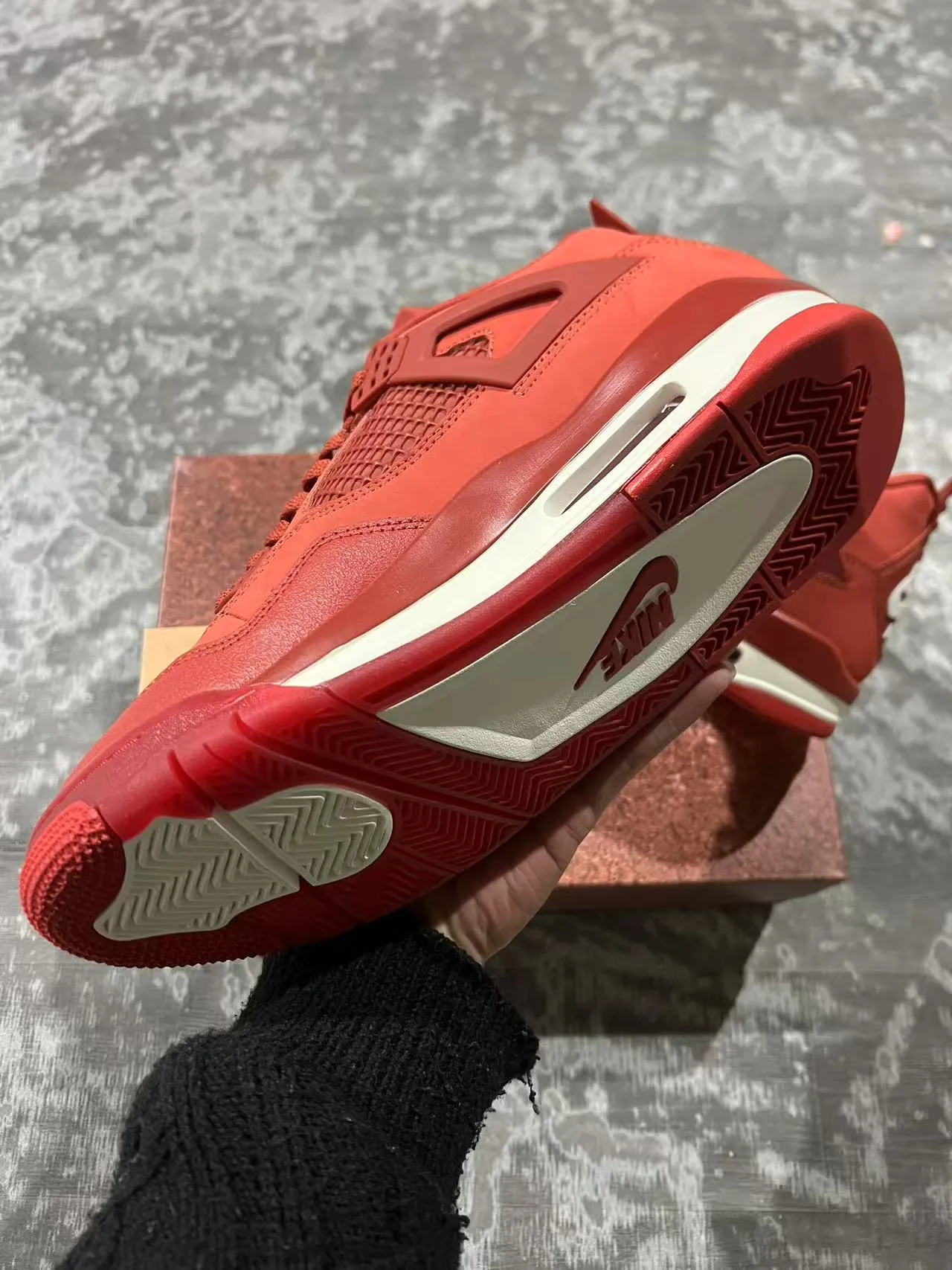 Air Jordan 4 Monochromatic Red Basketball Shoes 6