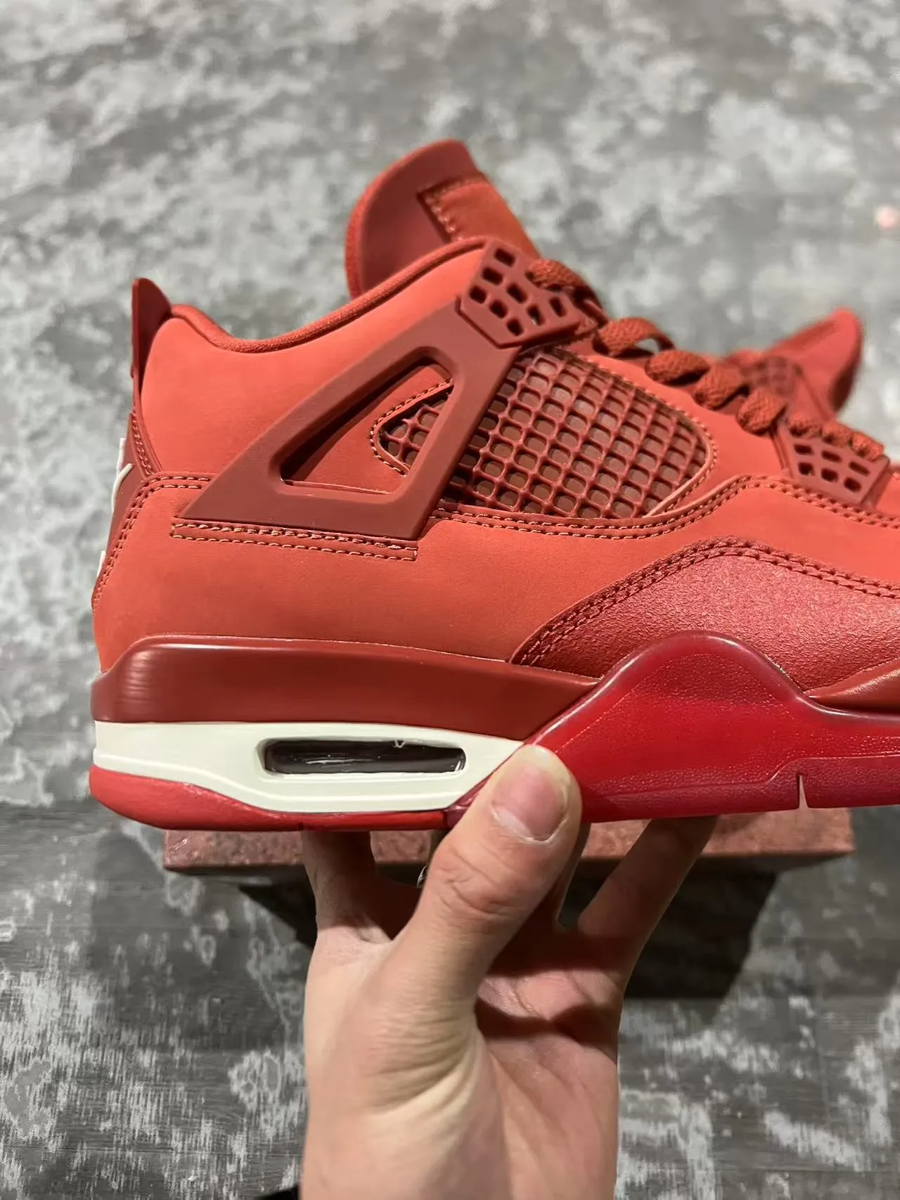 Air Jordan 4 Monochromatic Red Basketball Shoes 7