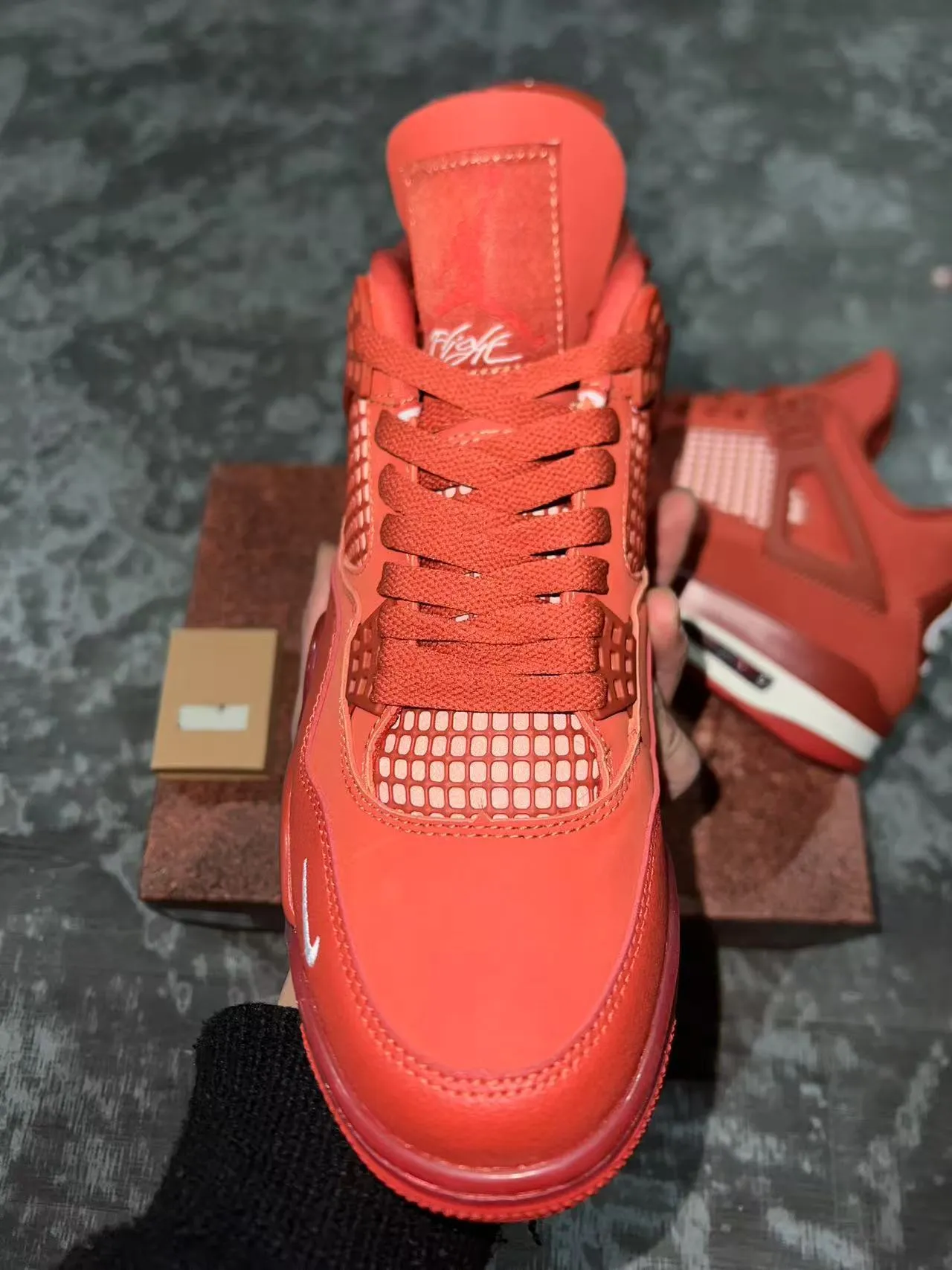 Air Jordan 4 Monochromatic Red Basketball Shoes 11