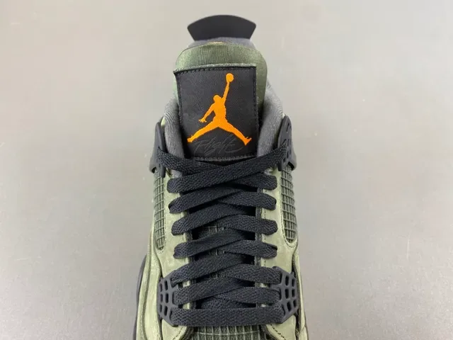 Air Jordan 4 Olive Green Suede Black Plastic Cage Basketball Shoes 6