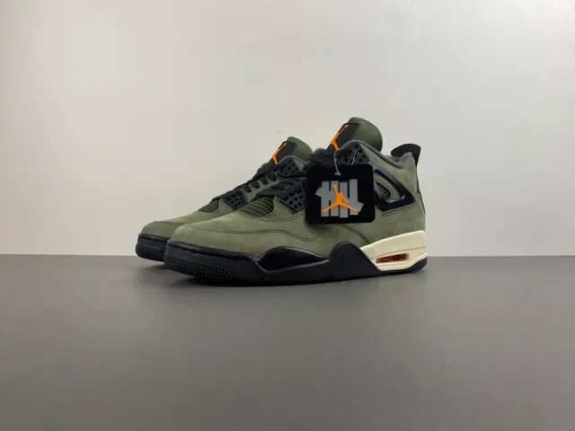 Air Jordan 4 Olive Green Suede Black Plastic Cage Basketball Shoes 10