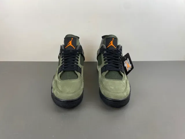 Air Jordan 4 Olive Green Suede Black Plastic Cage Basketball Shoes 11