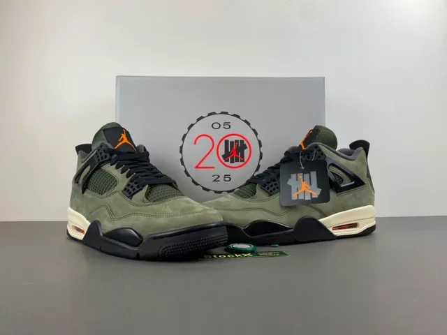 Air Jordan 4 Olive Green Suede Black Plastic Cage Basketball Shoes 13