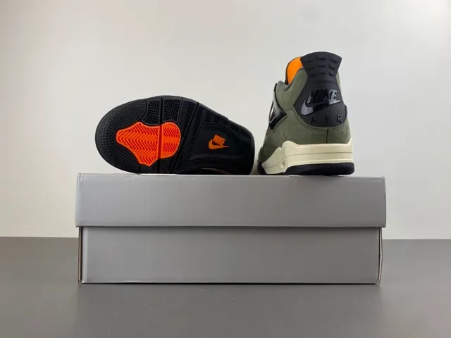 Air Jordan 4 Olive Green Suede Black Plastic Cage Basketball Shoes 16