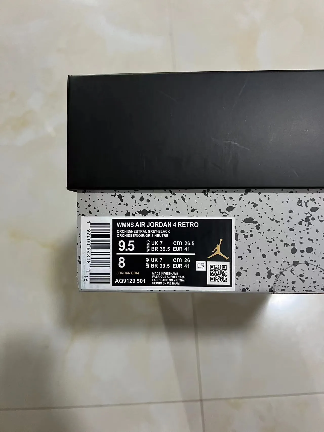 Air Jordan 4 Pink Suede Speckled White Basketball Shoes 10