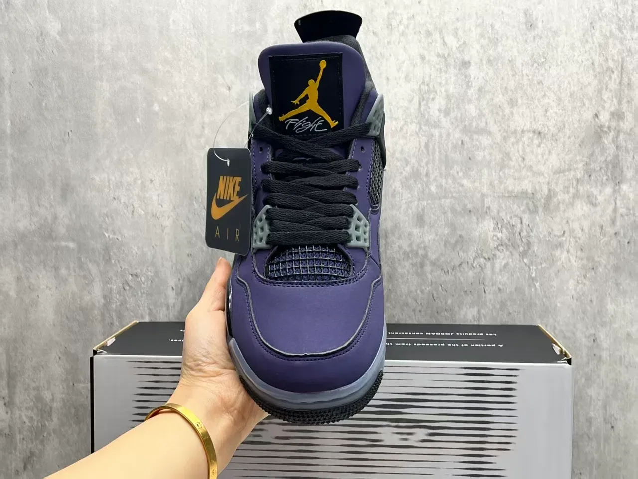 Air Jordan 4 বেগুনী কালো হলুদ বাস্কেটবল জুতো 4