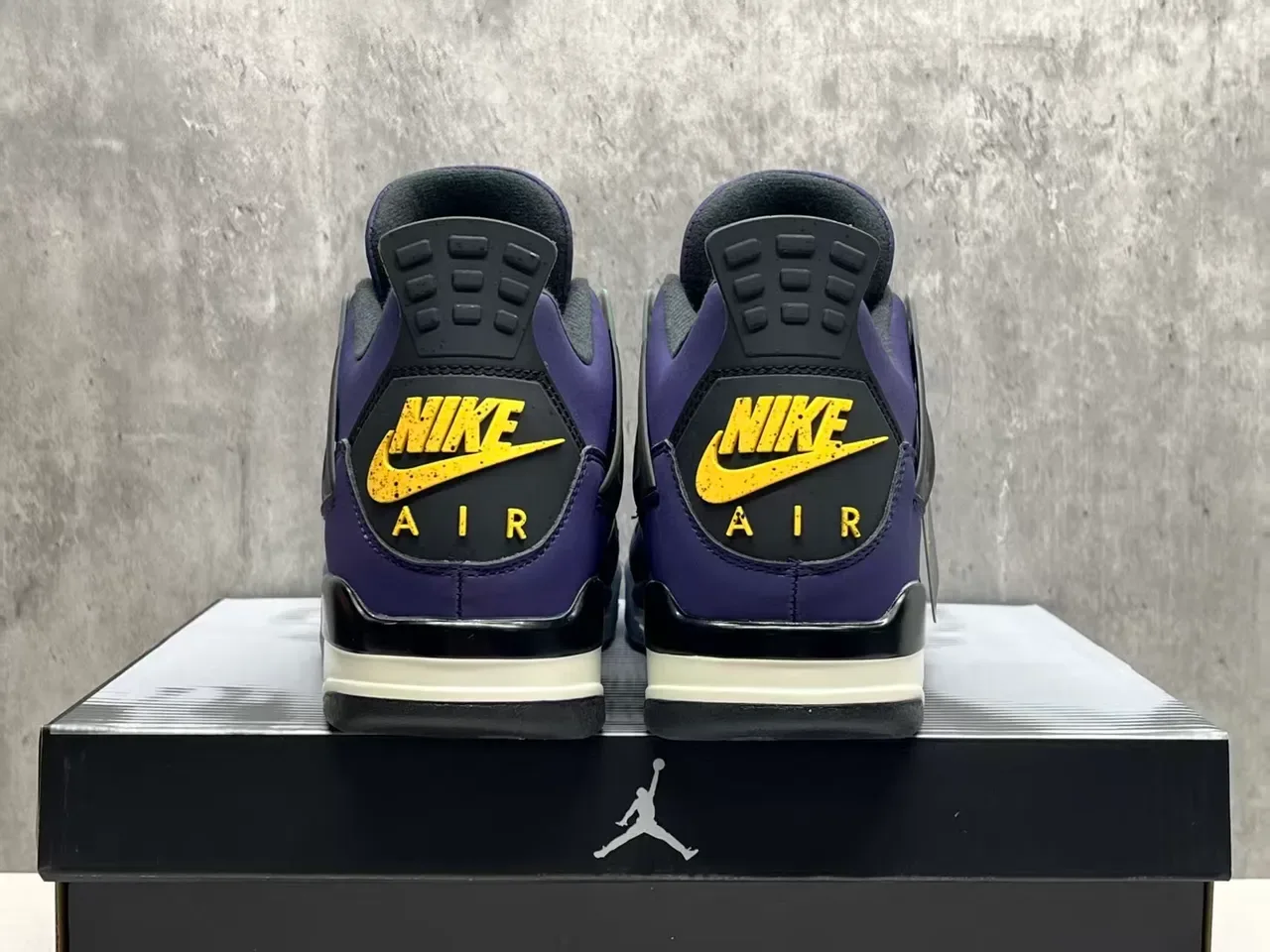 Air Jordan 4 বেগুনী কালো হলুদ বাস্কেটবল জুতো 7