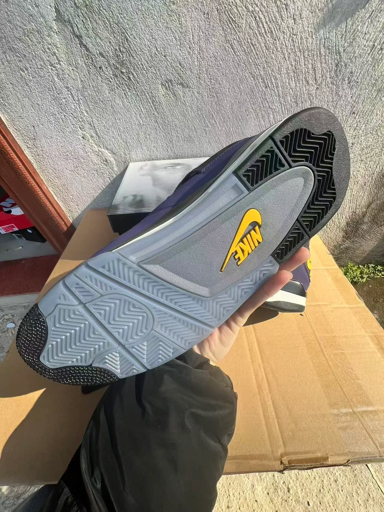 Air Jordan 4 বেগুনী কালো হলুদ বাস্কেটবল জুতো 17