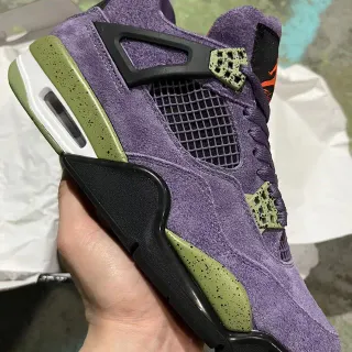 Air Jordan 4 Purple Olive Speckled Basketball Shoes