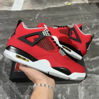 Air Jordan 4 Red Black White Basketball Shoes