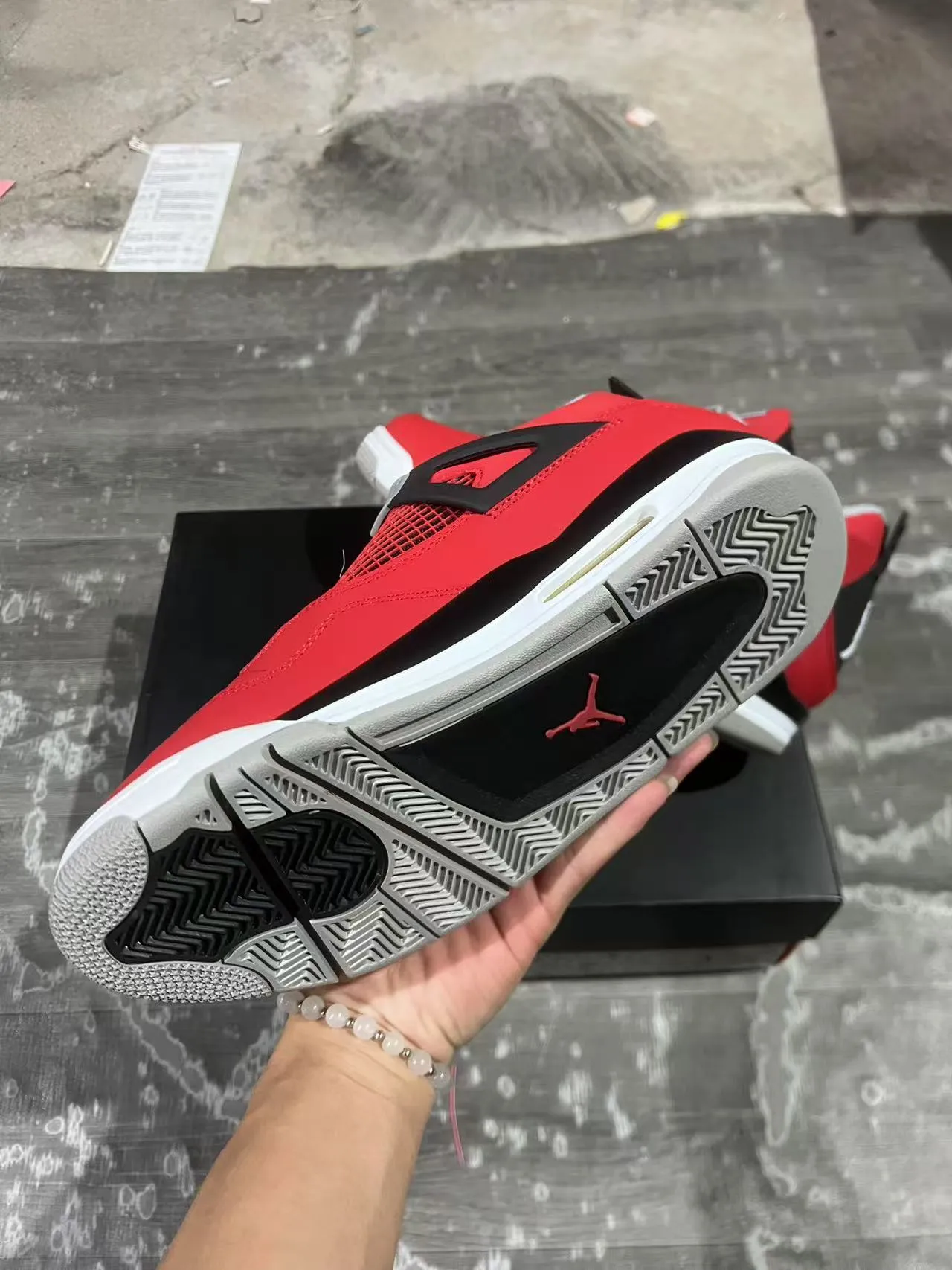 Air Jordan 4 Red Black White Basketball Shoes 6