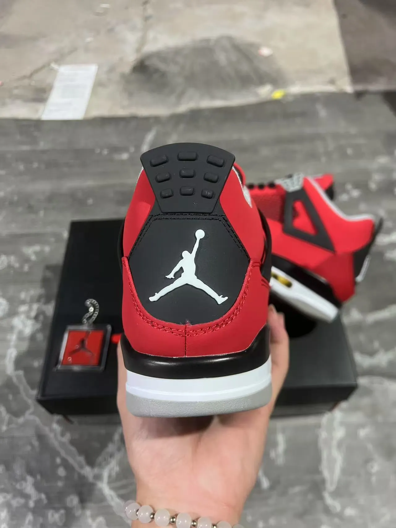 Air Jordan 4 Red Black White Basketball Shoes 8