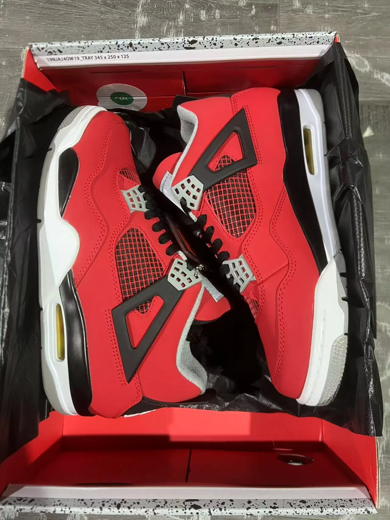 Air Jordan 4 Red Black White Basketball Shoes 9