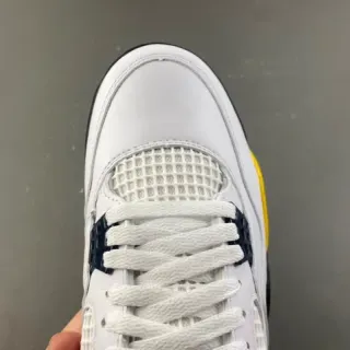 Air Jordan 4 सफेद काला पीला बास्केटबॉल जूते