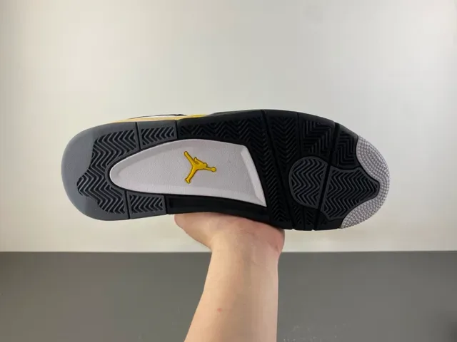 Air Jordan 4 सफेद काला पीला बास्केटबॉल जूते 2