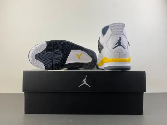 Air Jordan 4 सफेद काला पीला बास्केटबॉल जूते 4