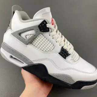 Air Jordan 4 White Cement Gray Basketball Shoes