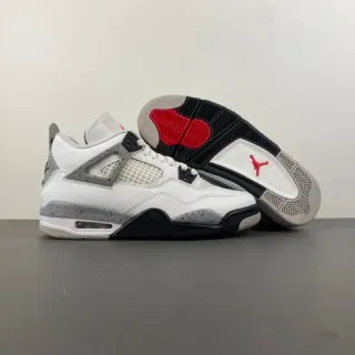 Air Jordan 4 White Cement Grey Basketball Shoes