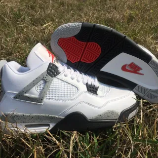 Air Jordan 4 White Cement Red Basketball Shoes