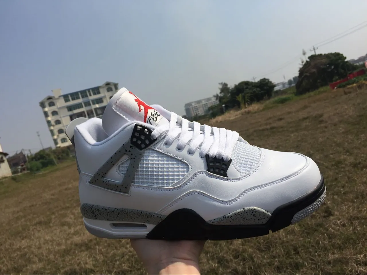 Air Jordan 4 White Cement Red Basketball Shoes 6