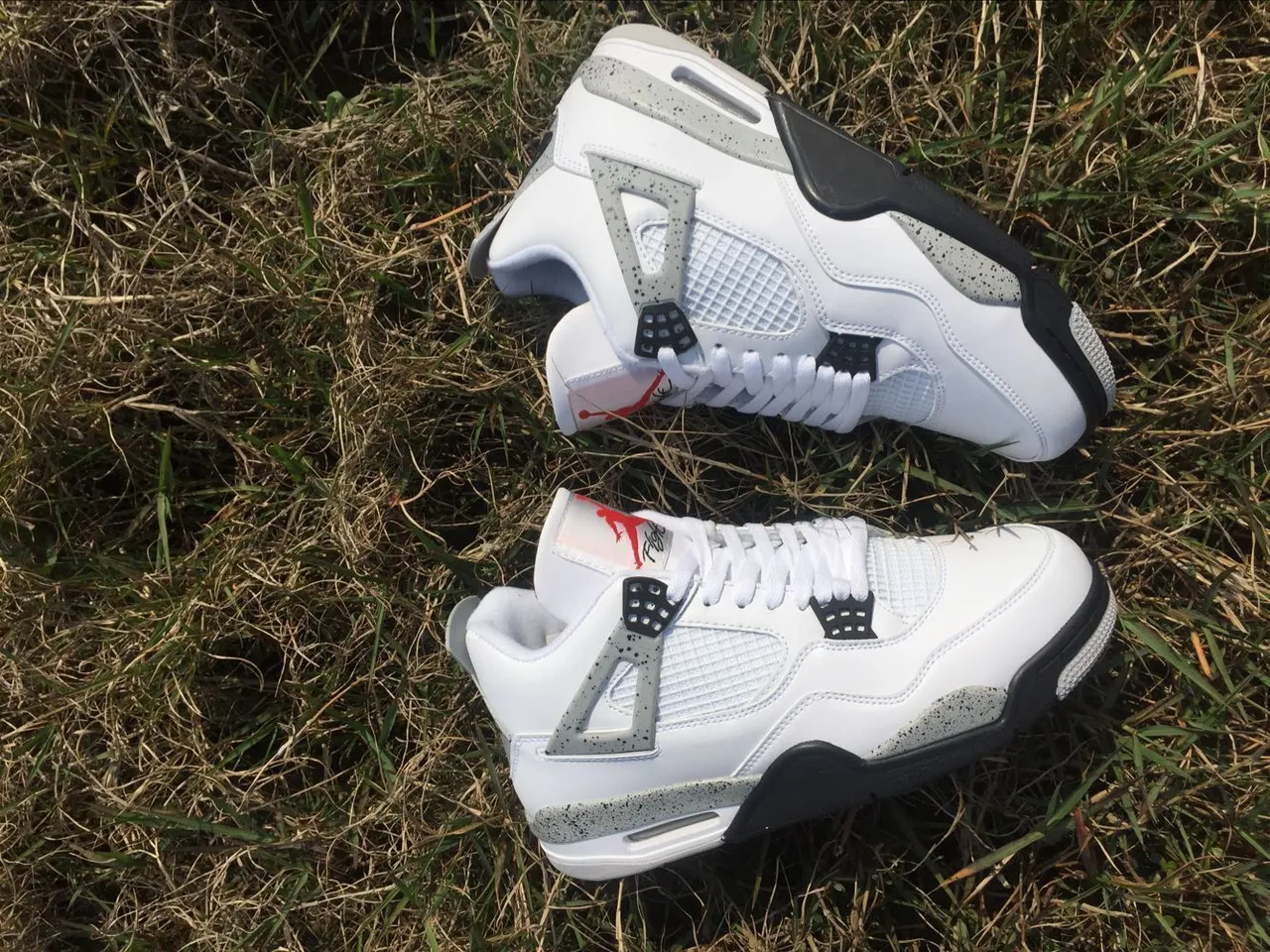 Air Jordan 4 White Cement Red Basketball Shoes 9
