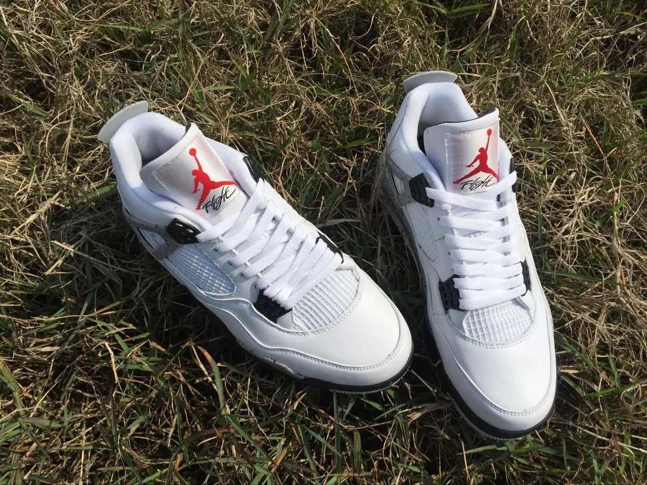 Air Jordan 4 White Cement Red Basketball Shoes 10