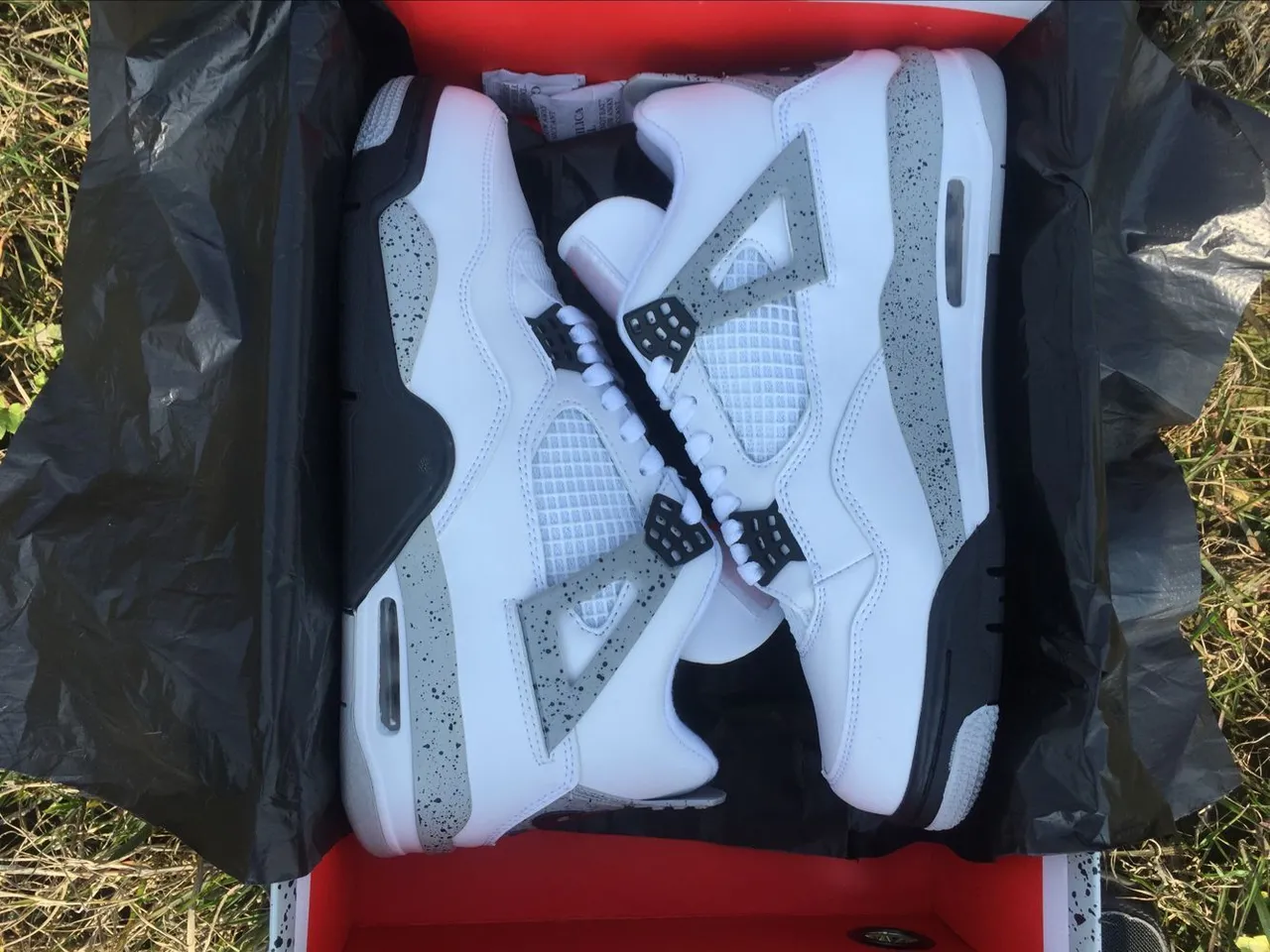 Air Jordan 4 White Cement Red Basketball Shoes 11