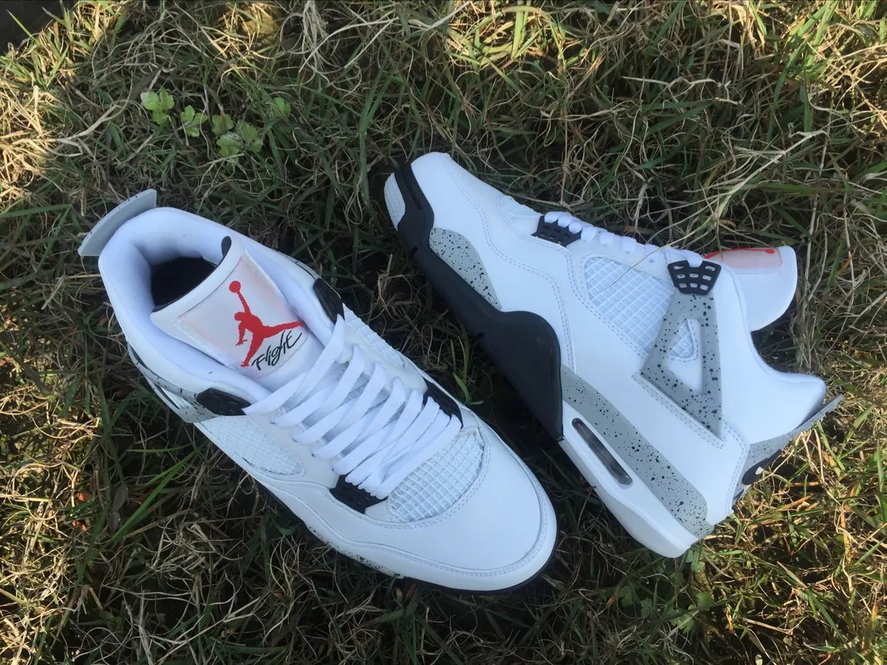 Air Jordan 4 White Cement Red Basketball Shoes 12