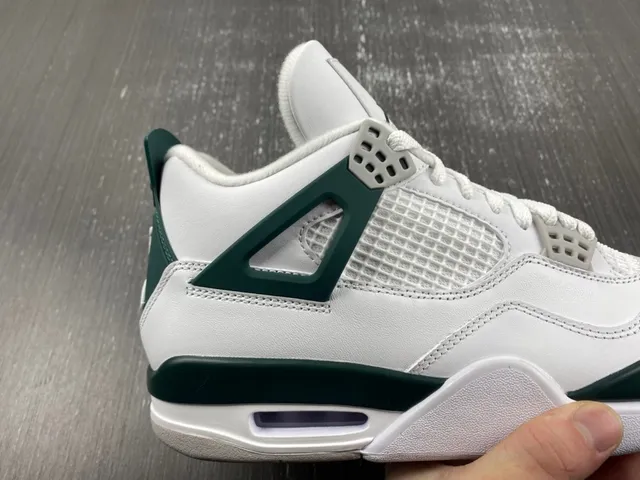 Air Jordan 4 White Dark Green Basketball Shoes 9