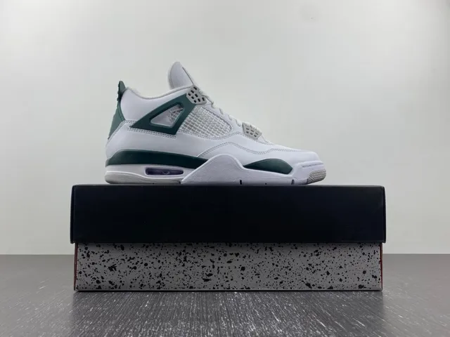 Air Jordan 4 White Dark Green Basketball Shoes 16
