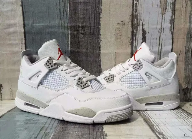 Air Jordan 4 White Gray Red Basketball Shoes 2