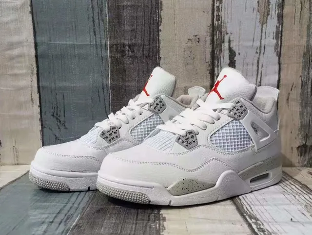 Air Jordan 4 White Gray Red Basketball Shoes 3