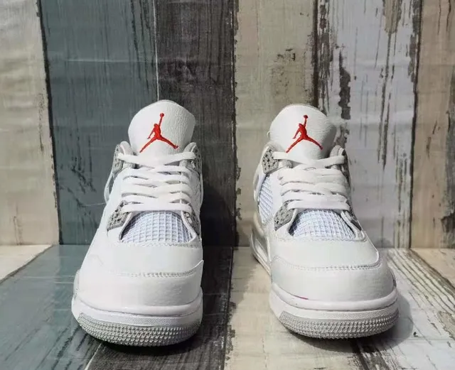 Air Jordan 4 White Gray Red Basketball Shoes 4