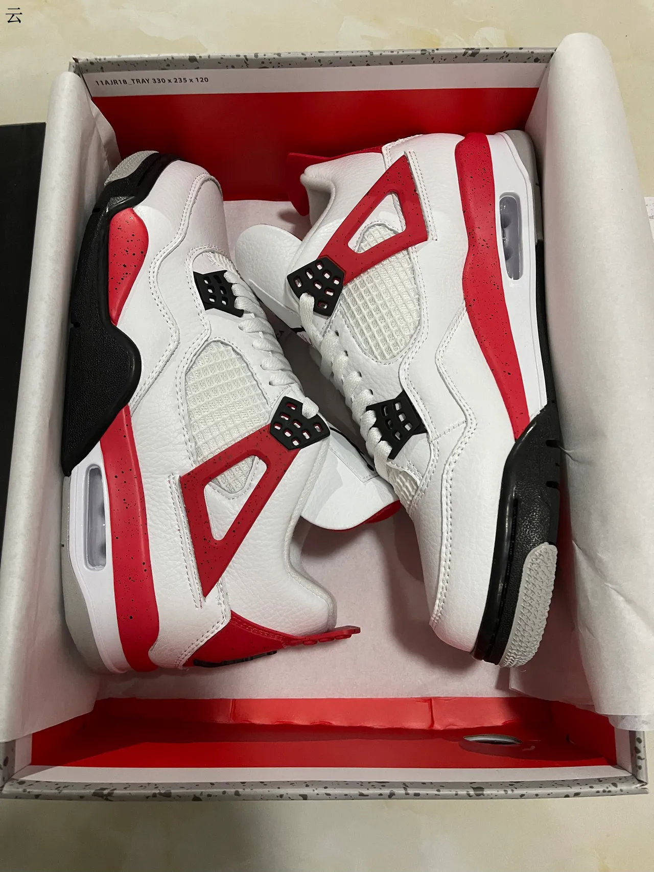 Air Jordan 4 White Red Black Basketball Shoes 7