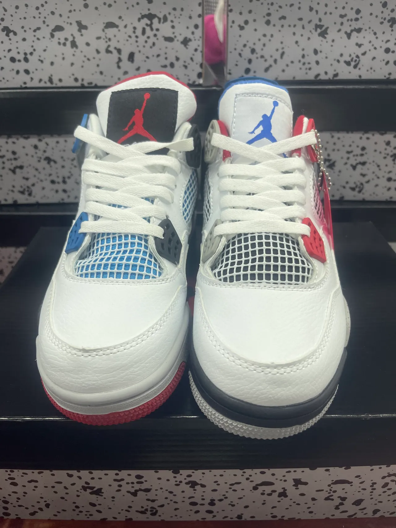 Air Jordan 4 White Red Blue Basketball Shoes 2