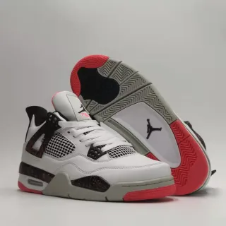 Air Jordan 4 White Red Gray Basketball Shoes