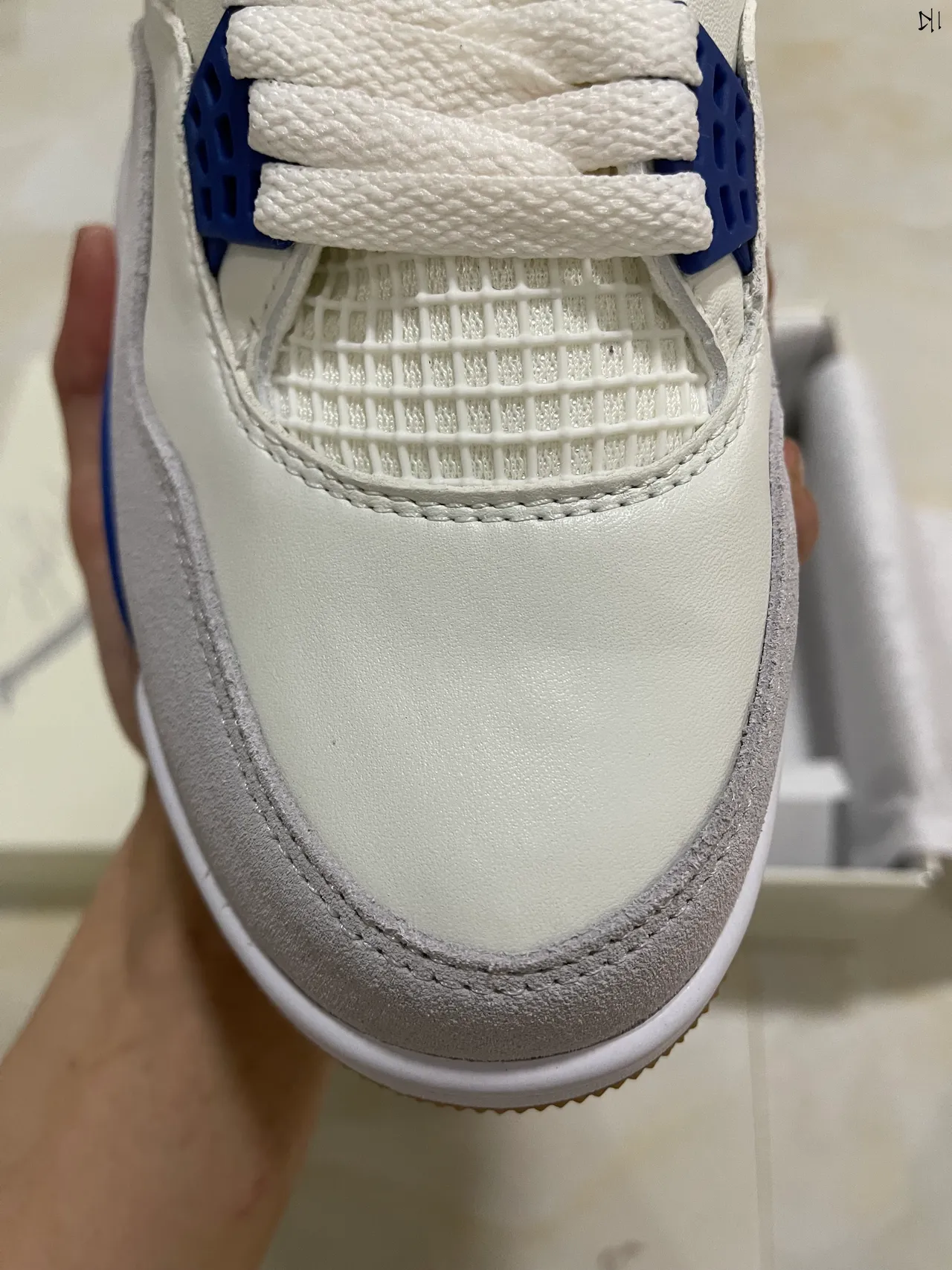 Air Jordan 4 White Royal Blue Gray Gum Basketball Shoes 3
