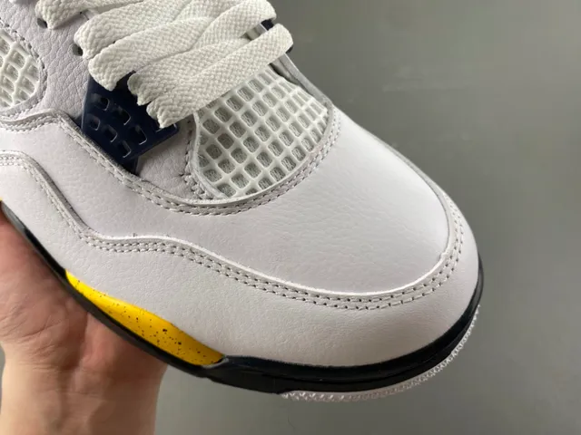 Air Jordan 4 White Yellow Black Basketball Shoes 2